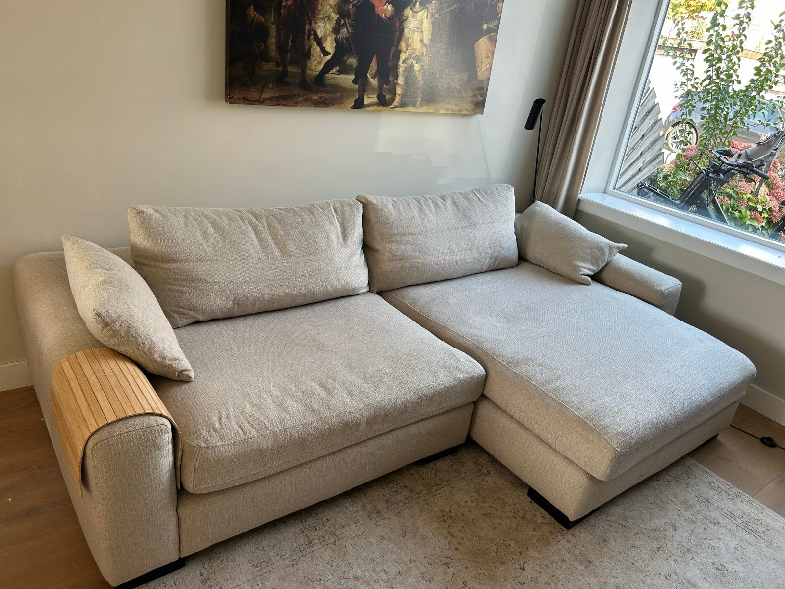 Decor Amsterdam Monaco – royale lounge-/hoekbank Zand, Huis en Inrichting, Ophalen, 250 tot 300 cm, Gebruikt, 100 tot 125 cm