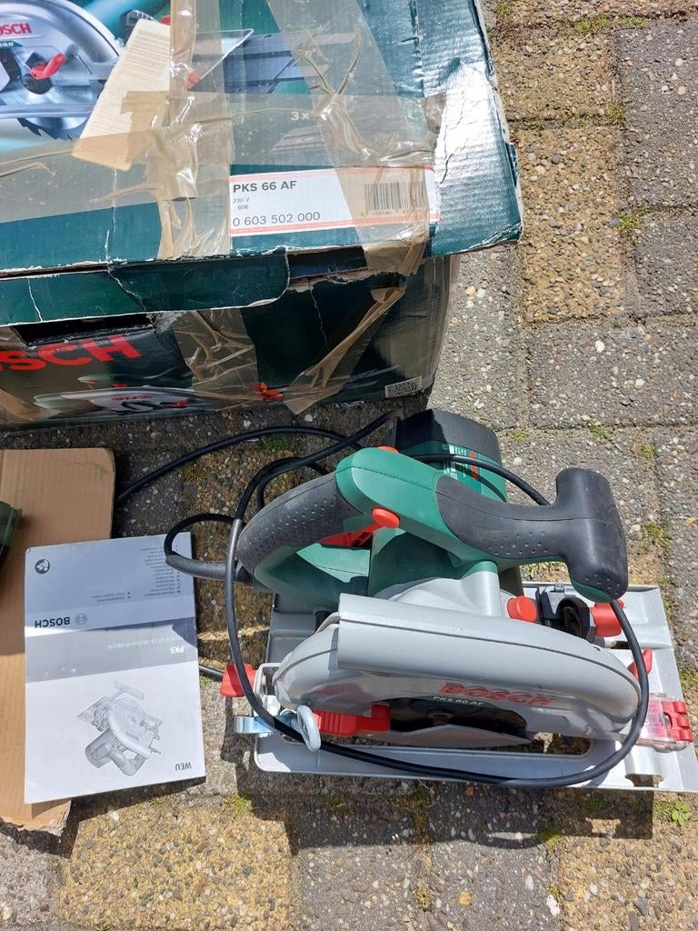 Bosch PKS 66 AF Cirkelzaag met geleiderail, Ophalen, Gebruikt, Cirkelzaag, 70 mm of meer