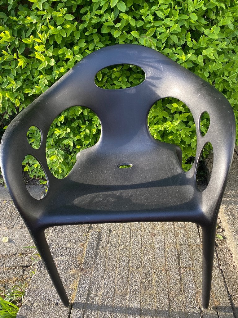 Tuinstoel / Moroso armleuningstoel kunststof / Per stuk E30,, Ophalen, Gebruikt, Kunststof, Stapelbaar
