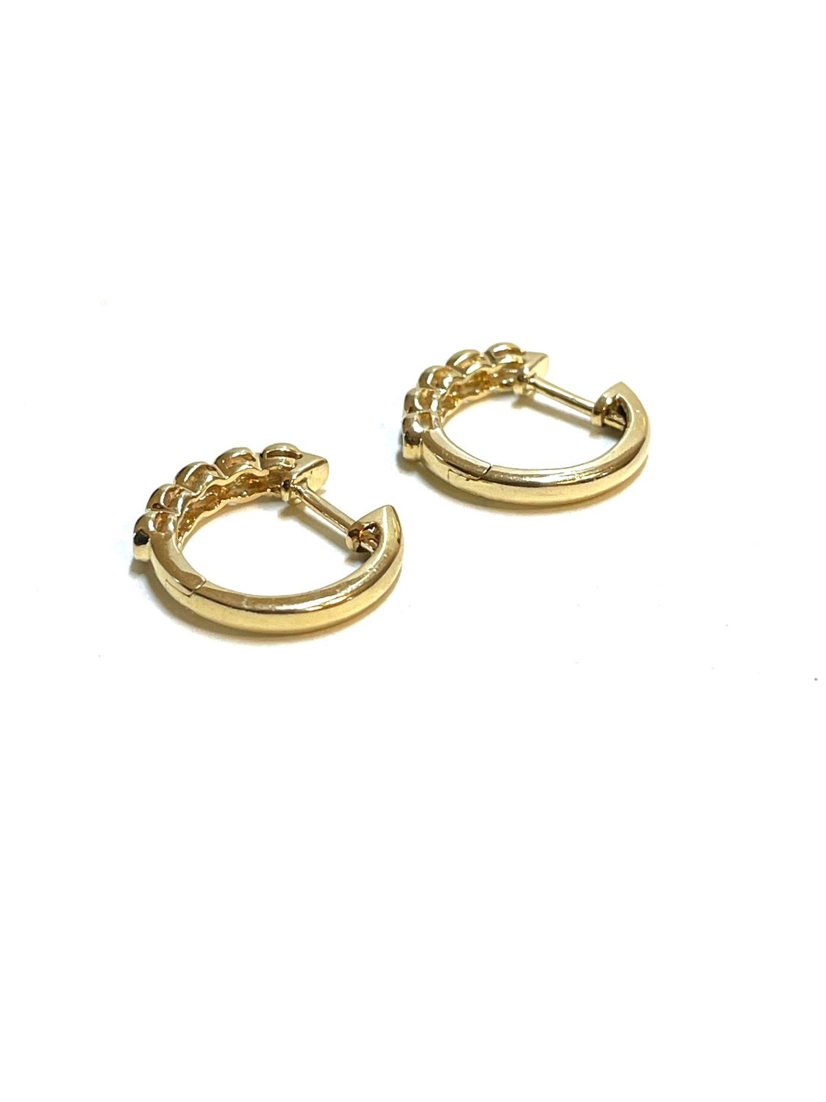 14k gouden oorbellen met diamanten, Sieraden, Tassen en Uiterlijk, Oorbellen, Hangers, -, -, Ophalen of Verzenden