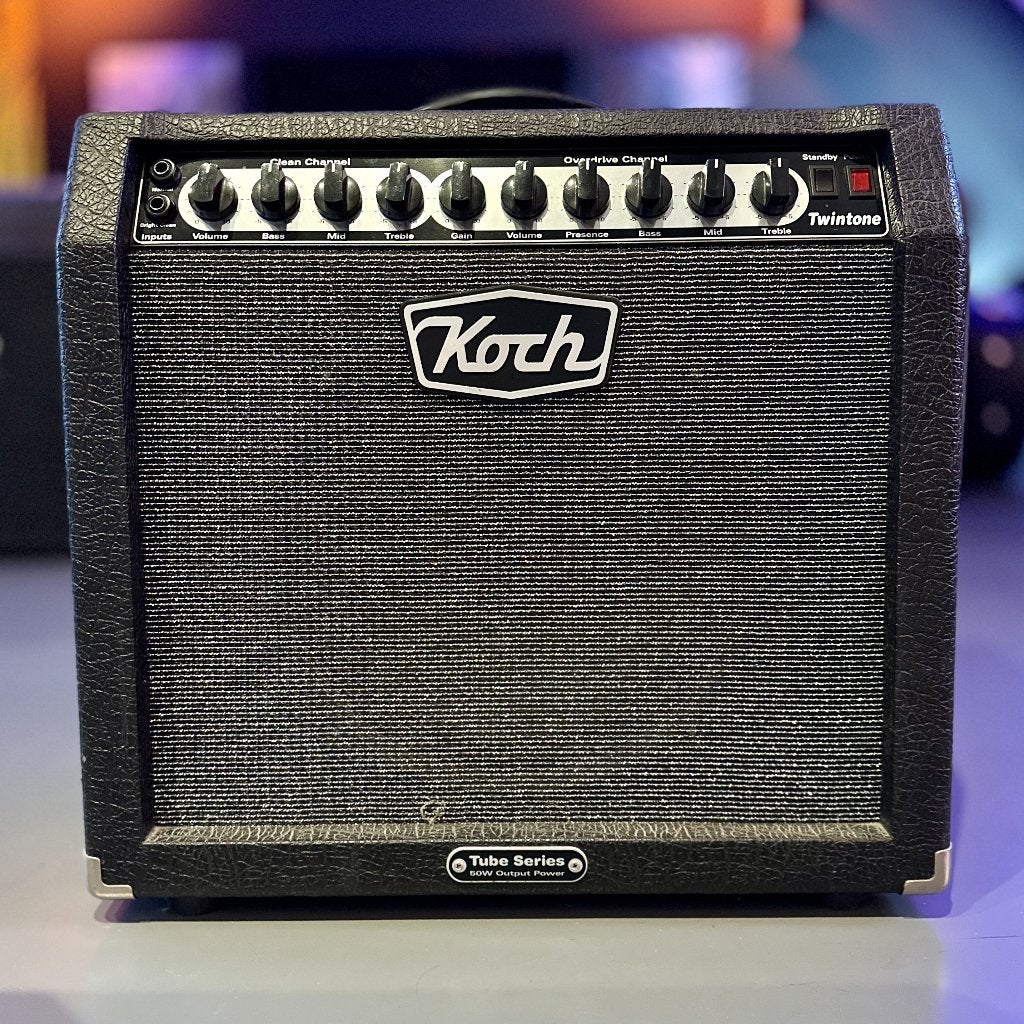 Koch Twintone 50W buizenversterker + TS112 cab + footswitch, Ophalen, Gebruikt, Gitaar, 50 tot 100 watt