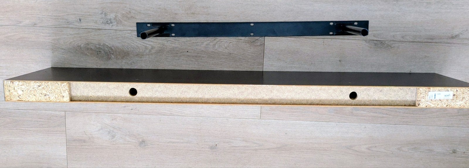 IKEA LACK Boekenplank Zwart 110x26 cm - Gebruikt, Huis en Inrichting, Ophalen, Gebruikt, 25 tot 50 cm, Overige houtsoorten