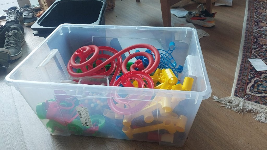 Grote partij Quercetti Migoga knikkerbaan – 500+ onderdelen!, Ophalen of Verzenden, Gebruikt, Bouwen