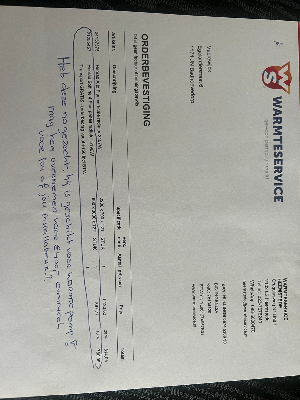 Henrad Alto Plan horizontaal radiator5196W, Doe-het-zelf en Verbouw, Verwarming en Radiatoren, Ophalen, Radiator, Nieuw, 60 tot 150 cm