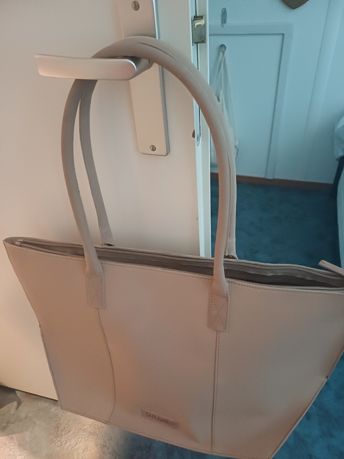 Shabbies leren tas., Ophalen, Nieuw, Beige, Schoudertasje