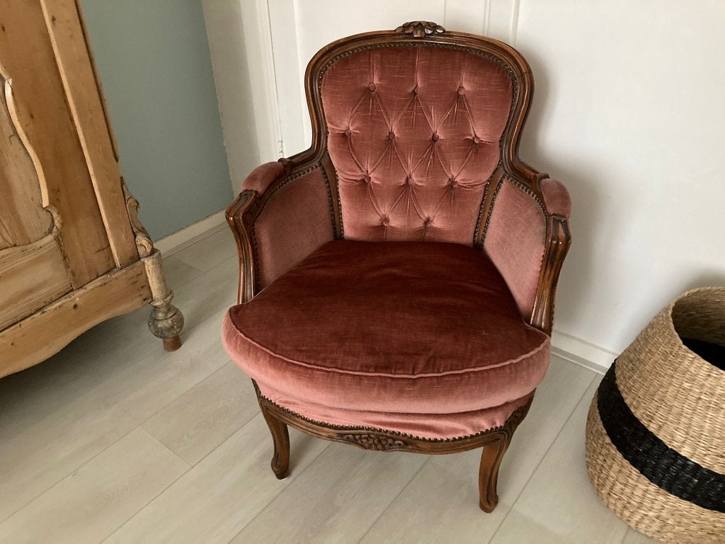 Prachtige bergere stoel, Ophalen, Gebruikt, 75 tot 100 cm, Stof