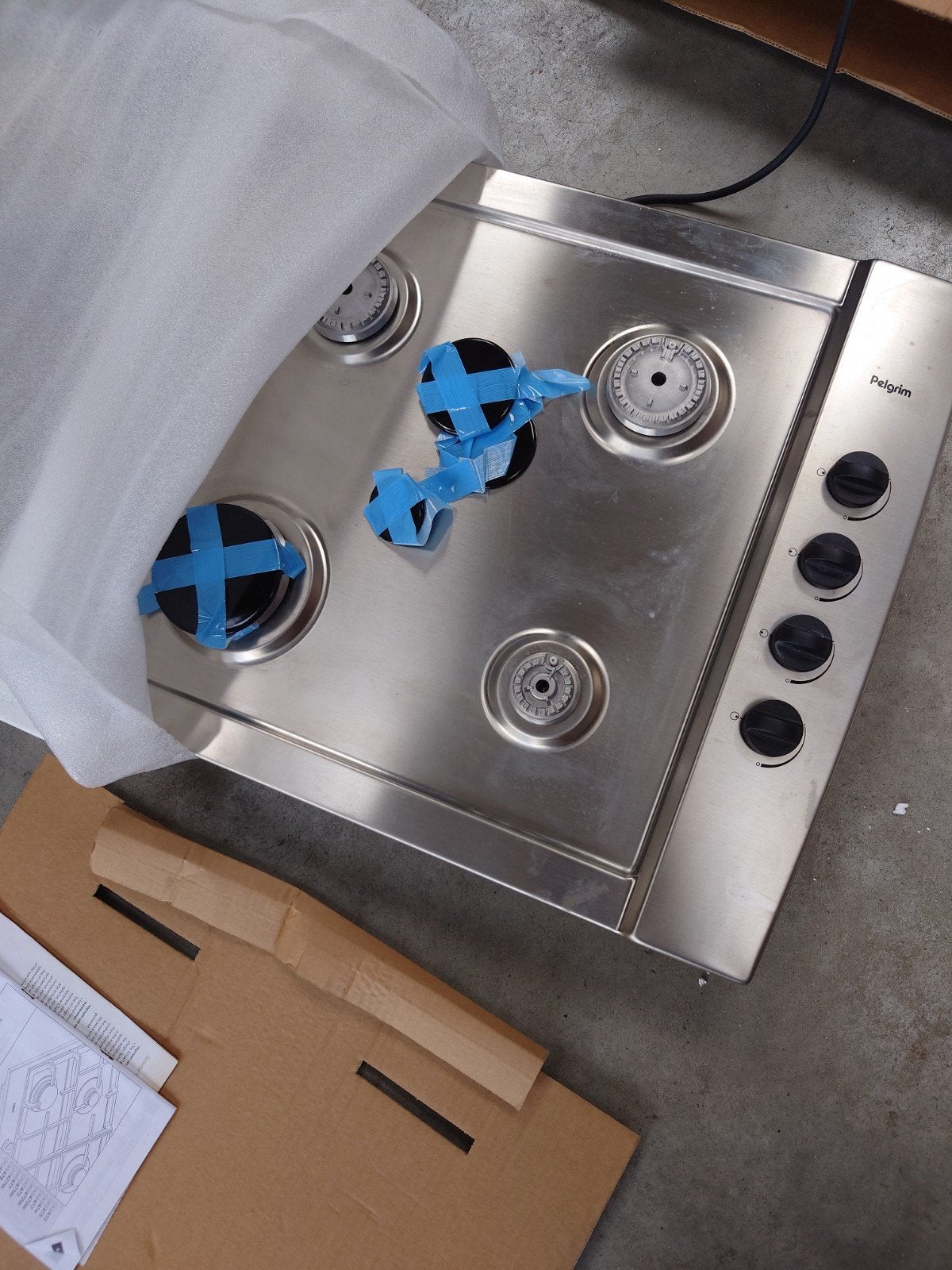Pelgrim kookplaat op propaan, Nieuw, Inbouw, Inductie, 4 kookzones