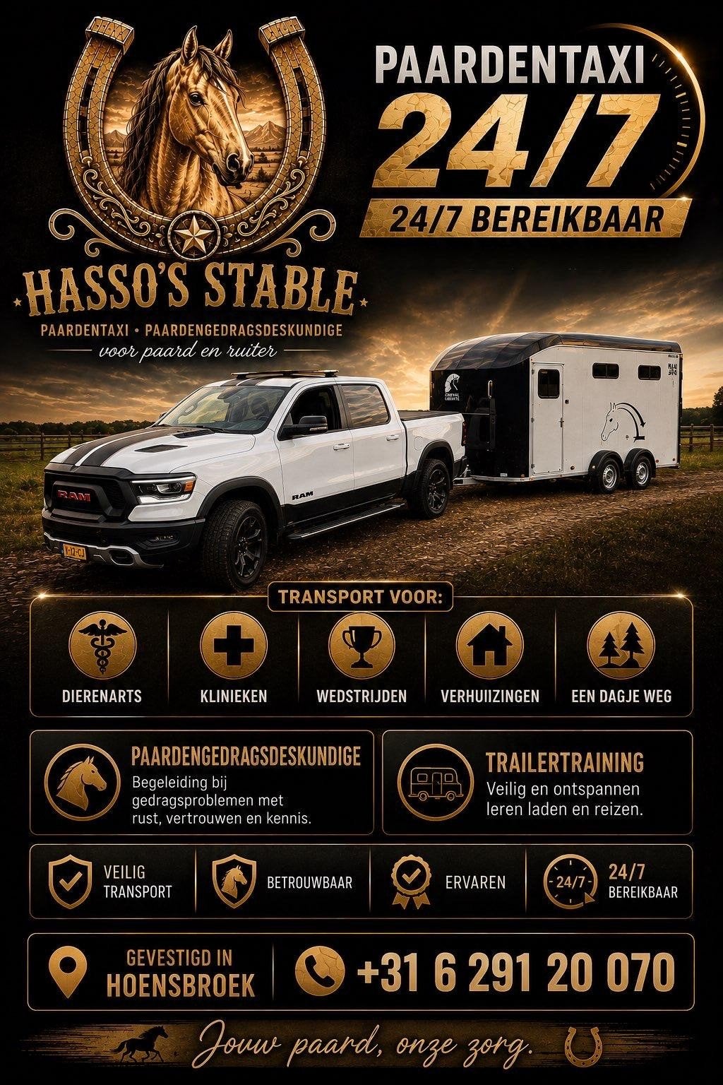 24 /7 Paardentaxi paardengedragsdeskundige trailer laden, Gedragstraining