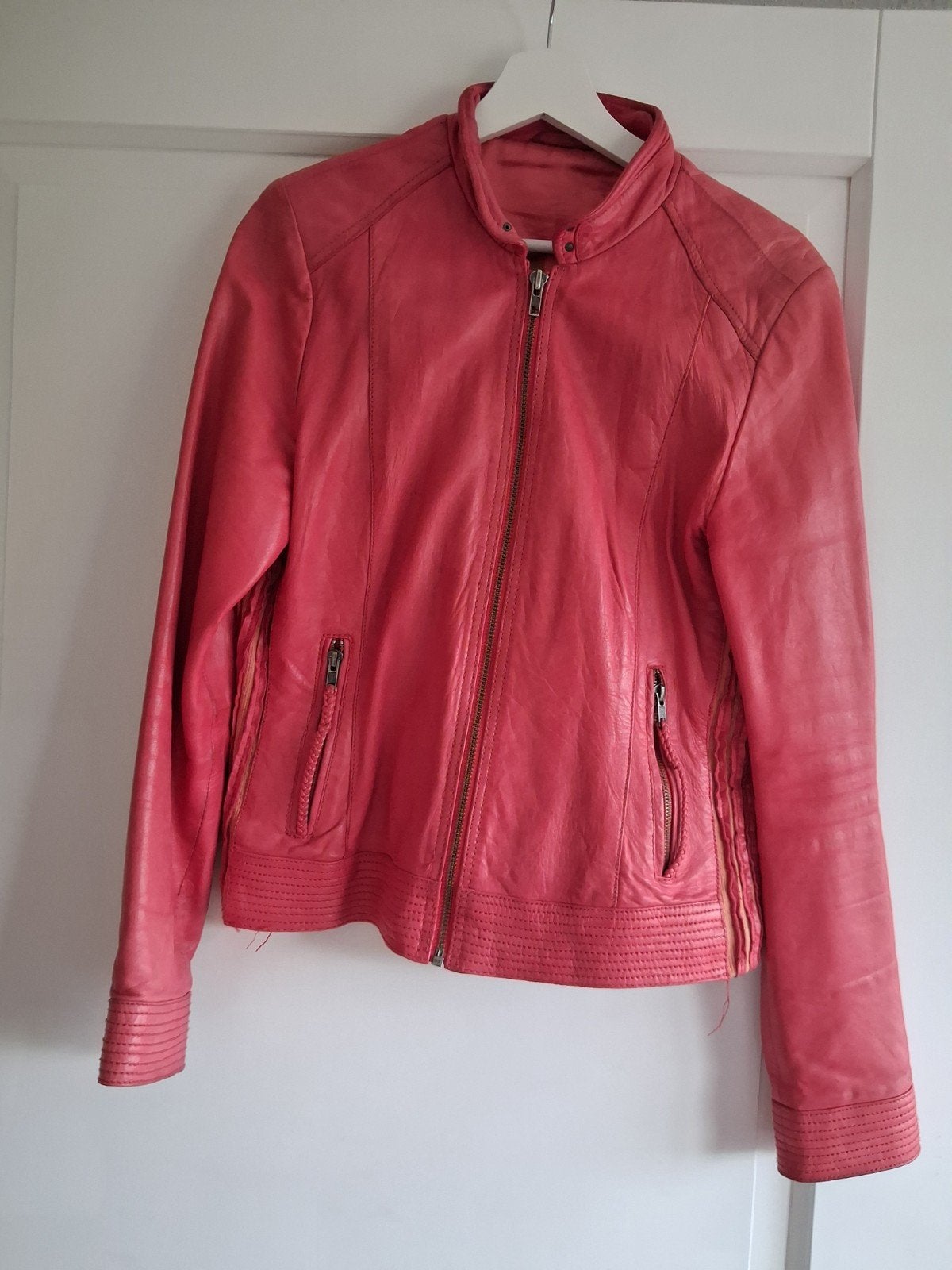 Leren jasje roze Transmission maat L, Maat 38/40 (M), Transmission, Ophalen of Verzenden, Roze