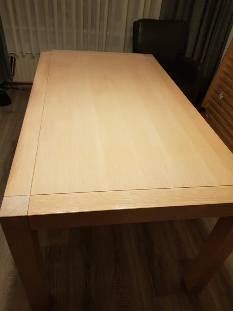GRATIS Eiken eettafel 90x160 cm, Huis en Inrichting, Tafels | Eettafels, Gebruikt, 150 tot 200 cm, Rechthoekig, 50 tot 100 cm