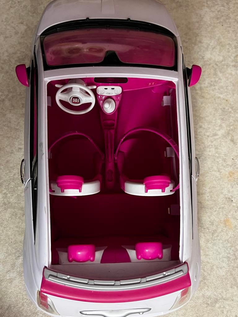 Roze Fiat 500 speelgoedauto voor Barbie poppen, Ophalen of Verzenden, Gebruikt