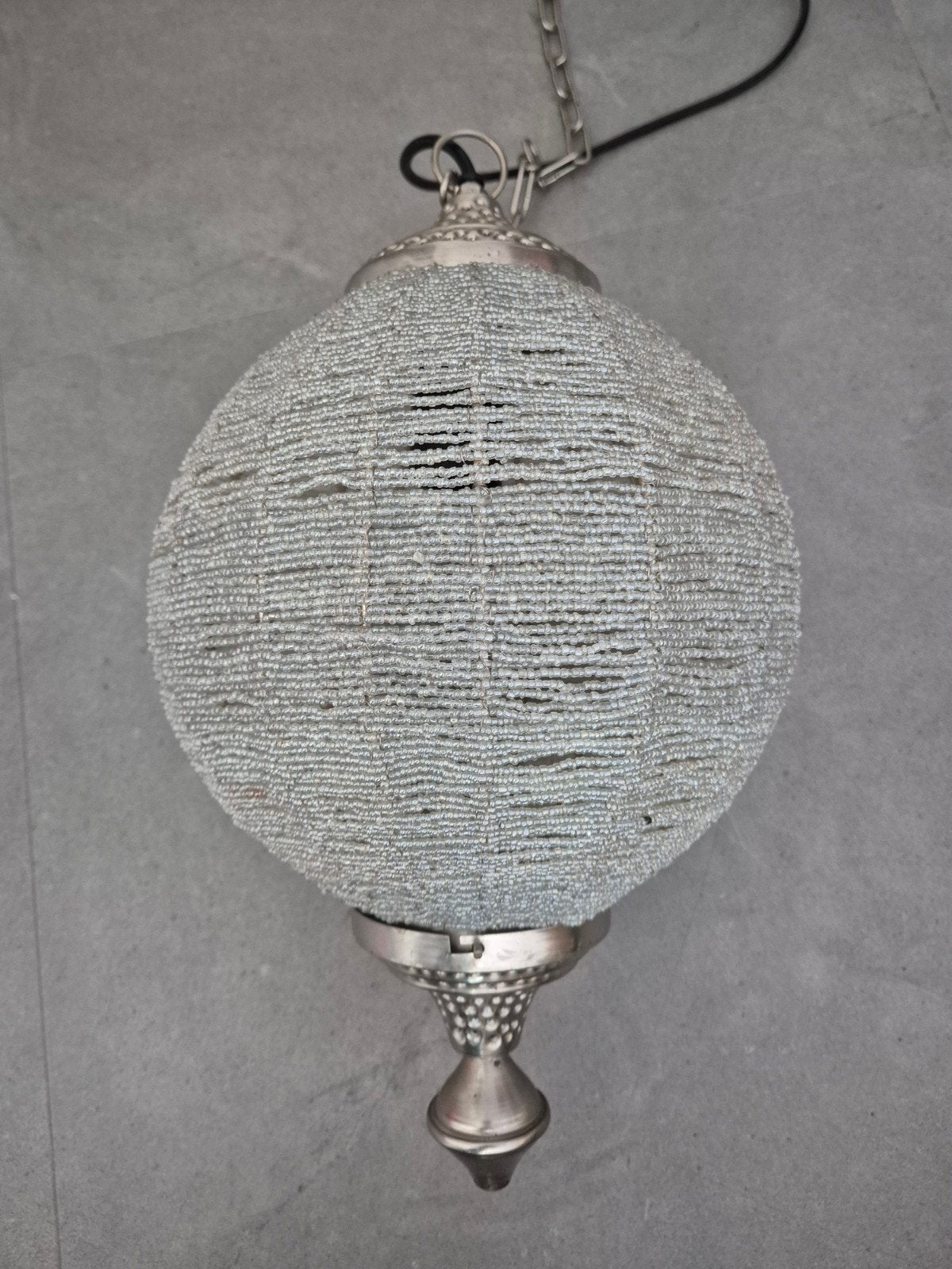 Oosterse hanglamp met kralen, Ophalen, Overige materialen, E27 (groot), Zo goed als nieuw