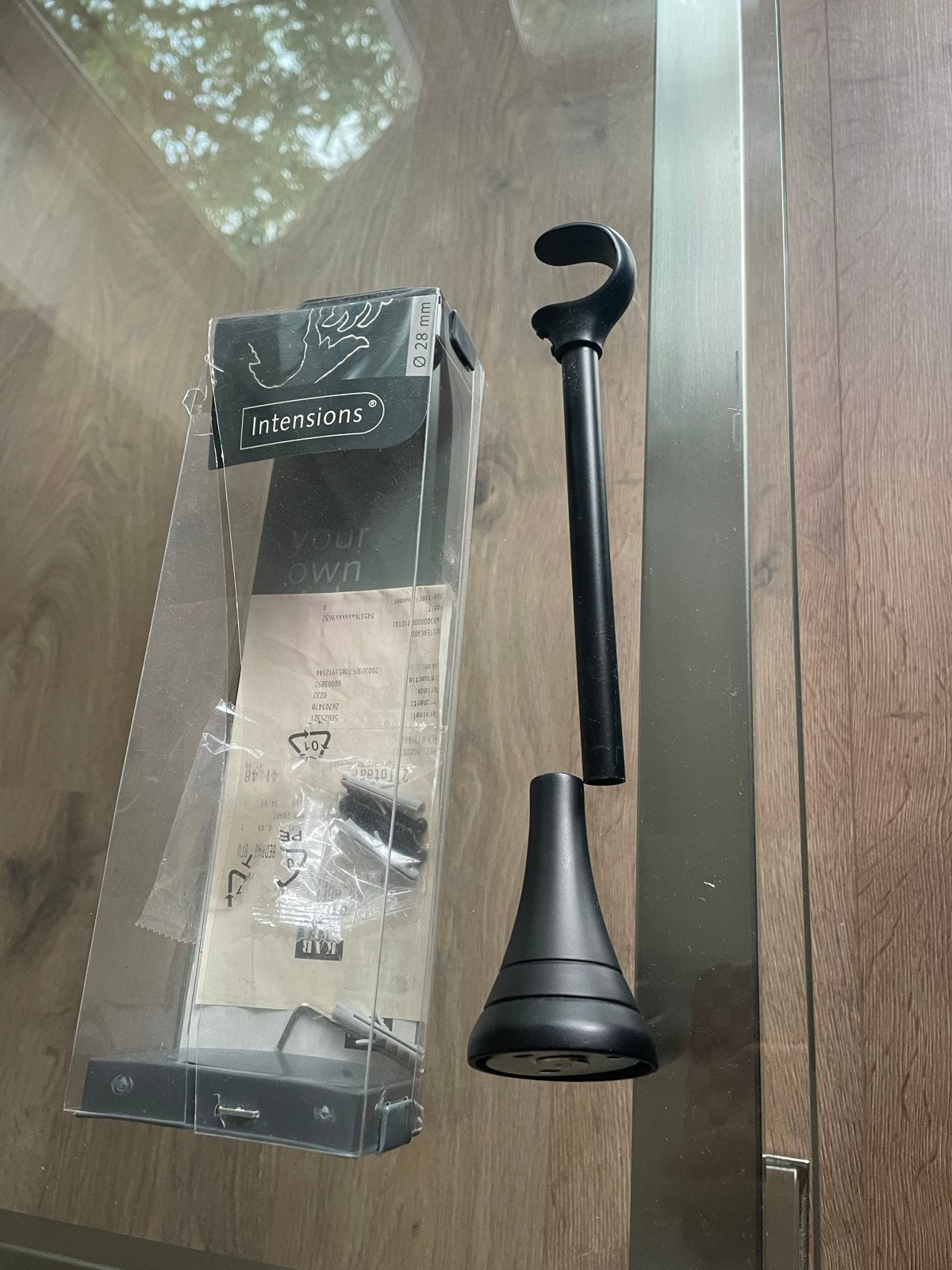 Verstelbare gordijnsteun 28mm roede mat zwart 11-22cm, Minder dan 50 cm, Zwart, Nieuw, Ophalen of Verzenden