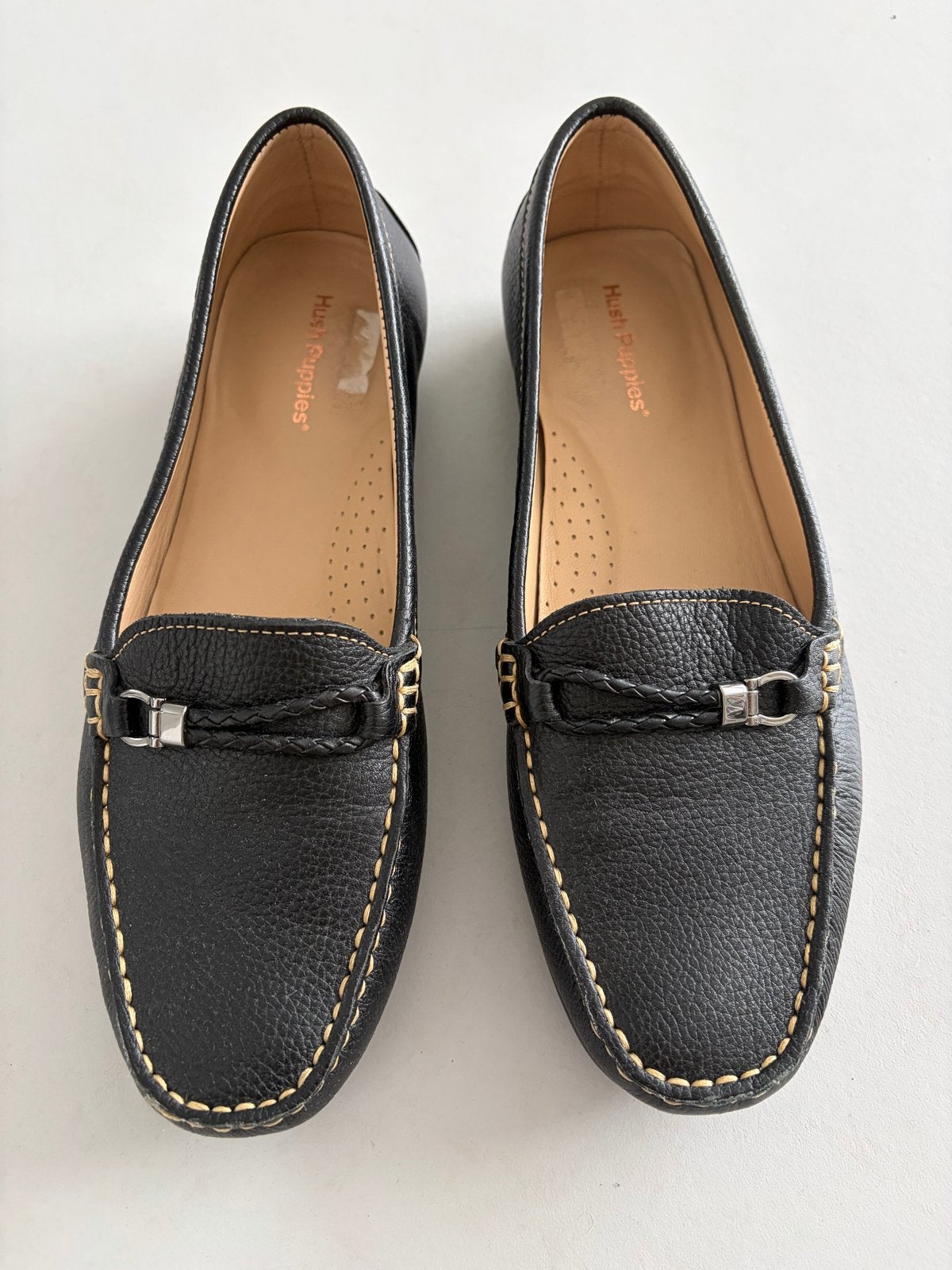 Hush Puppies zwarte leren instappers maat 40, Ophalen of Verzenden, Zo goed als nieuw, Instappers, Zwart
