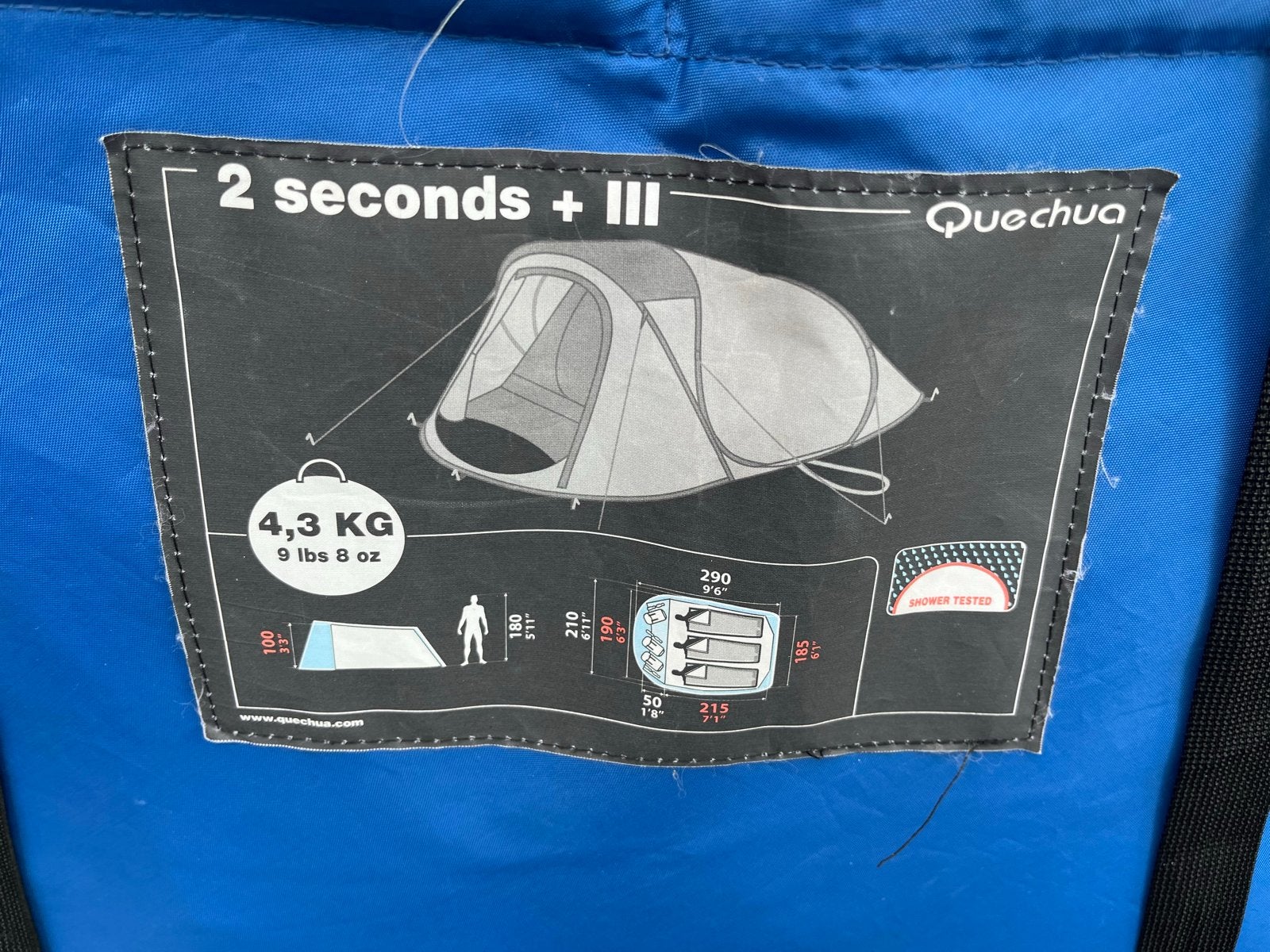 Quechua 2 Seconds 3-persoons pop-up tent, Ophalen, Gebruikt, Tot en met 3