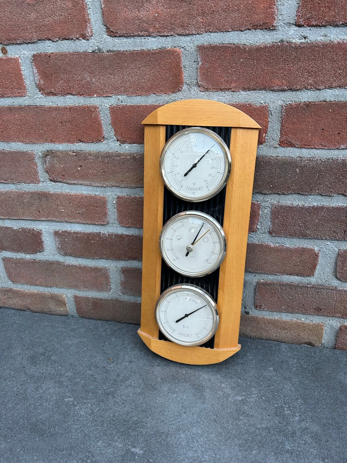 Weerstation met thermometer, barometer en hygrometer, Audio, Tv en Foto, Weerstations en Barometers, Ophalen, Gebruikt, Weerstation