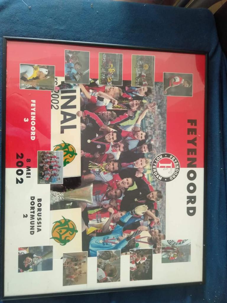 Feyenoord UEFA Cup Win 2002 Ingelijste Poster + Extra's, Ophalen of Verzenden, Zo goed als nieuw, Feyenoord, Poster, Plaatje of Sticker