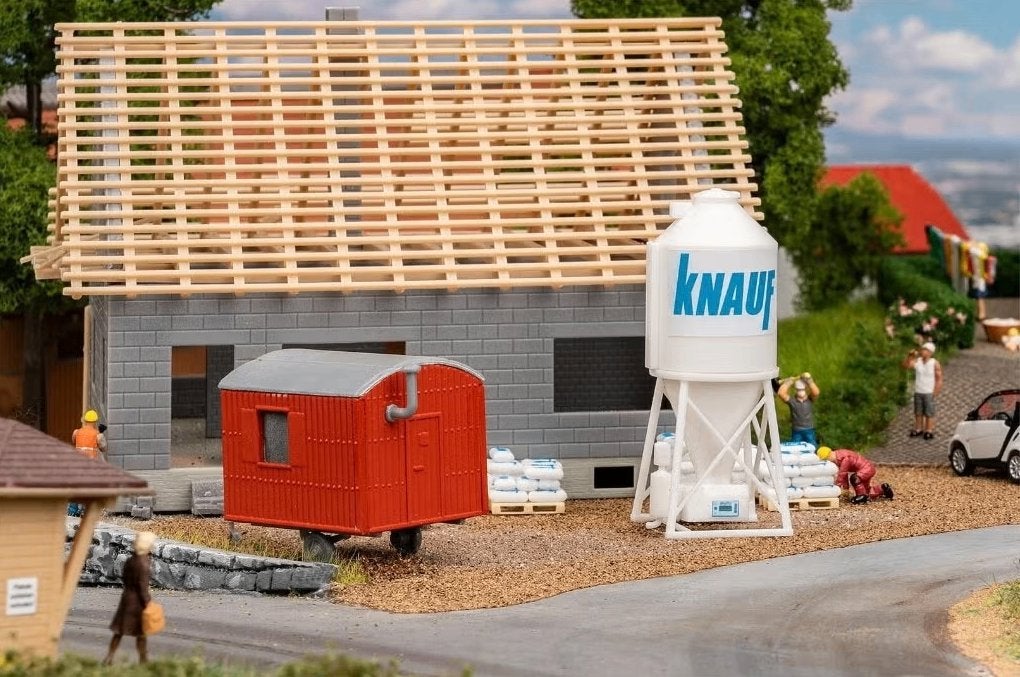 Faller: Gipssilo en bouwkeet NIEUW, Gelijkstroom of Wisselstroom, Brug, Tunnel of Gebouw, Nieuw, Ophalen of Verzenden