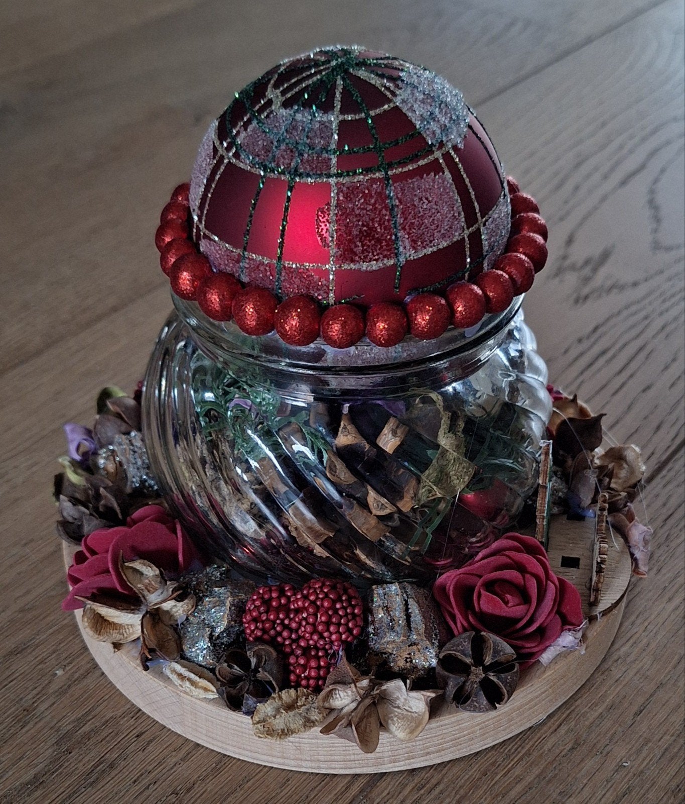 Rode handgemaakte kerstdecoratie., Diversen, Ophalen