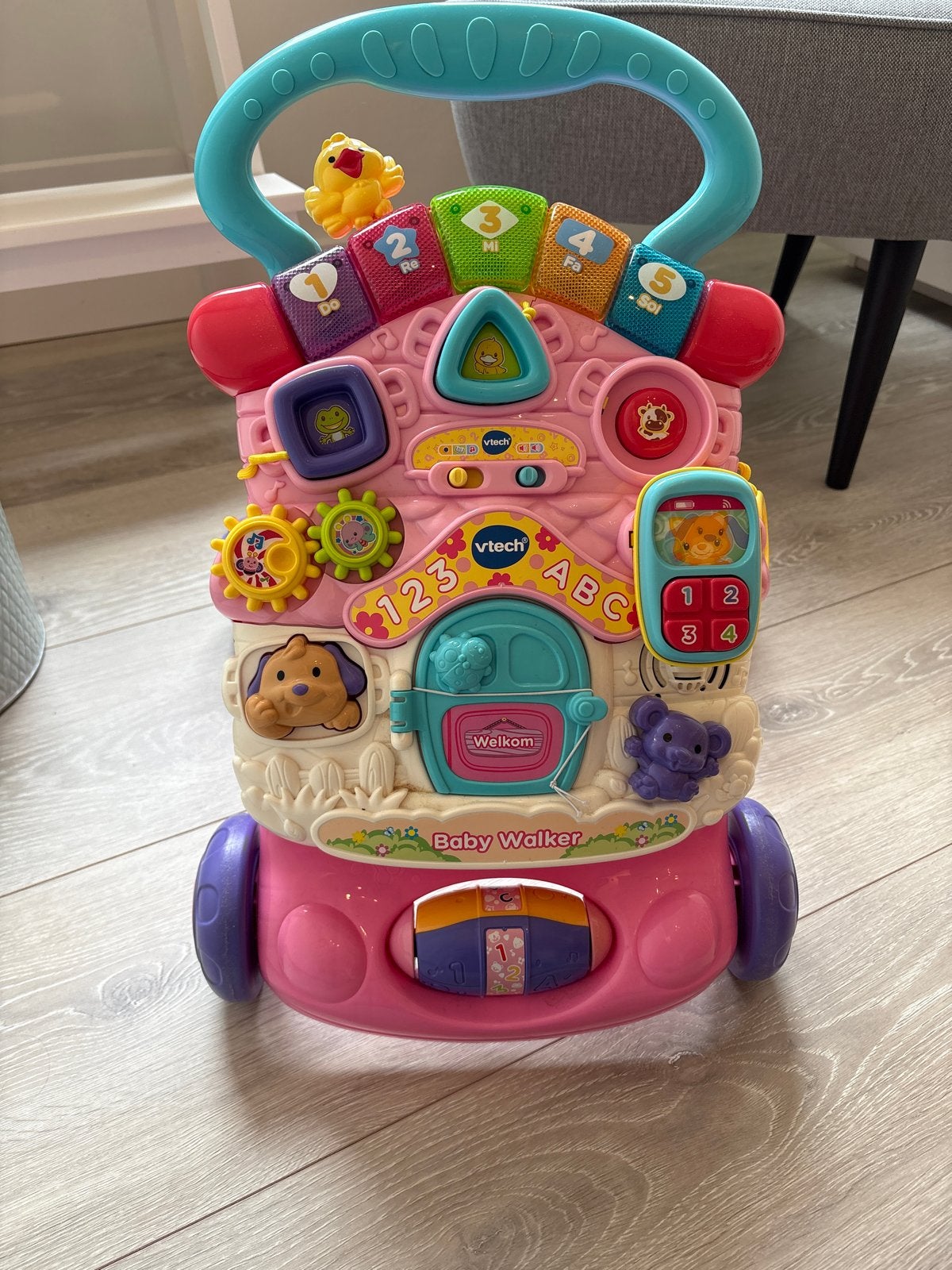 VTech Baby Walker Roze - Interactieve Loopwagen, Ophalen, Zo goed als nieuw, Overige typen, Met licht