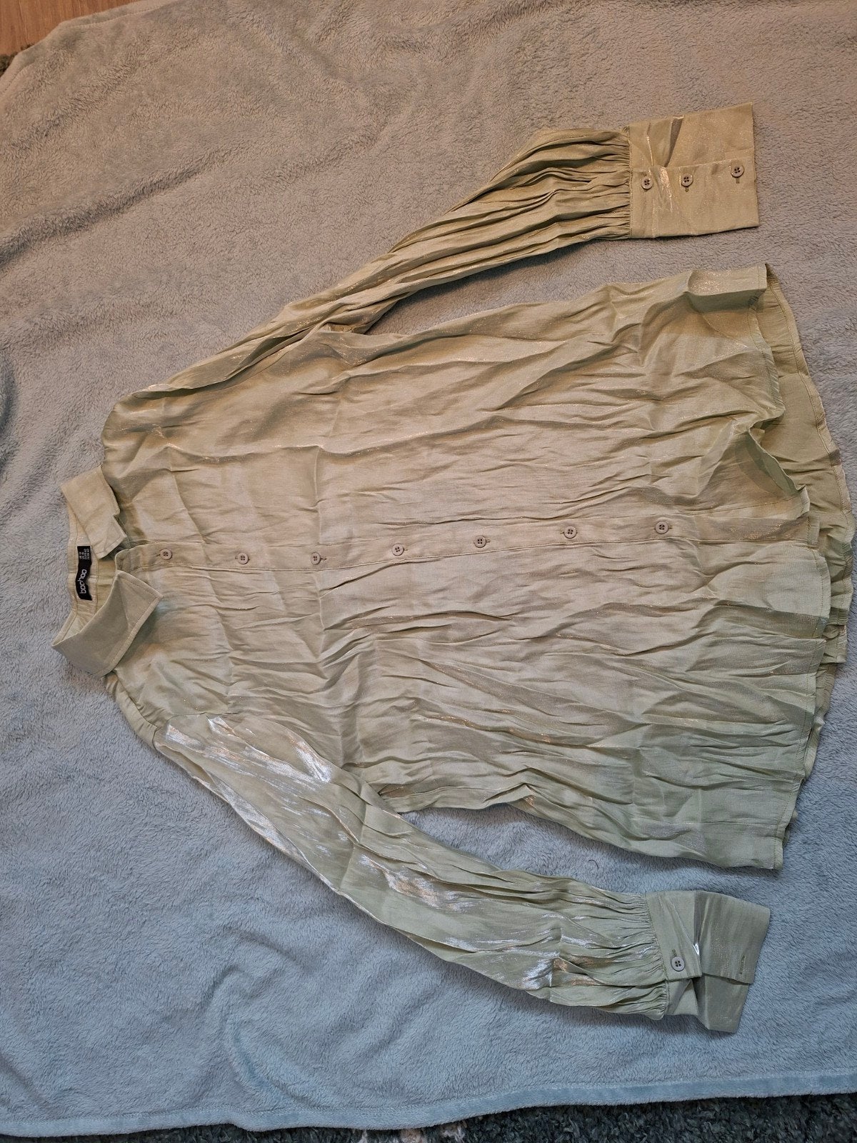 Bijna GRATIS Boohoo Lichtgroene  Blouse Maat M L, Boohoo, Maat 42/44 (L), Ophalen of Verzenden, Zo goed als nieuw