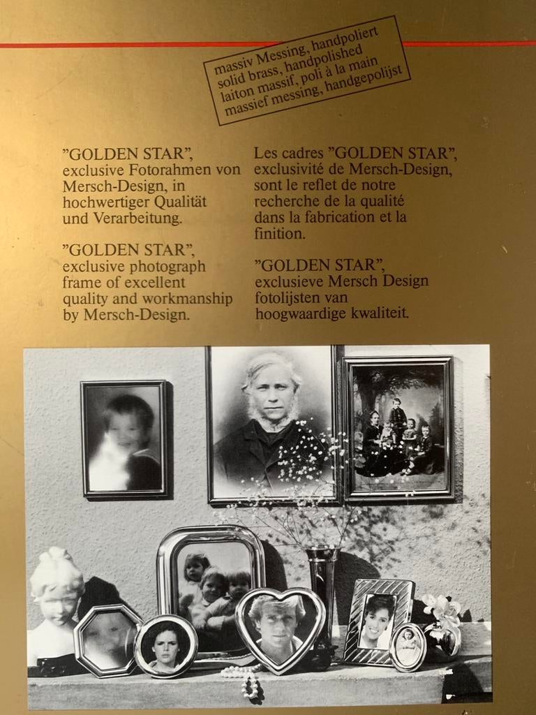 Golden Star Fotolijst Set - Hart, Ovaal, Rond - Handgepolijs, Ophalen of Verzenden, Nieuw