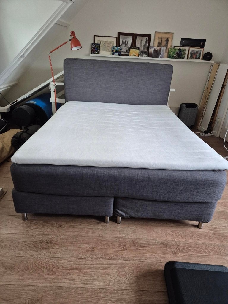 IKEA DUNVIK boxspring 160x200, Ophalen, Gebruikt, Tweepersoons, 200 cm