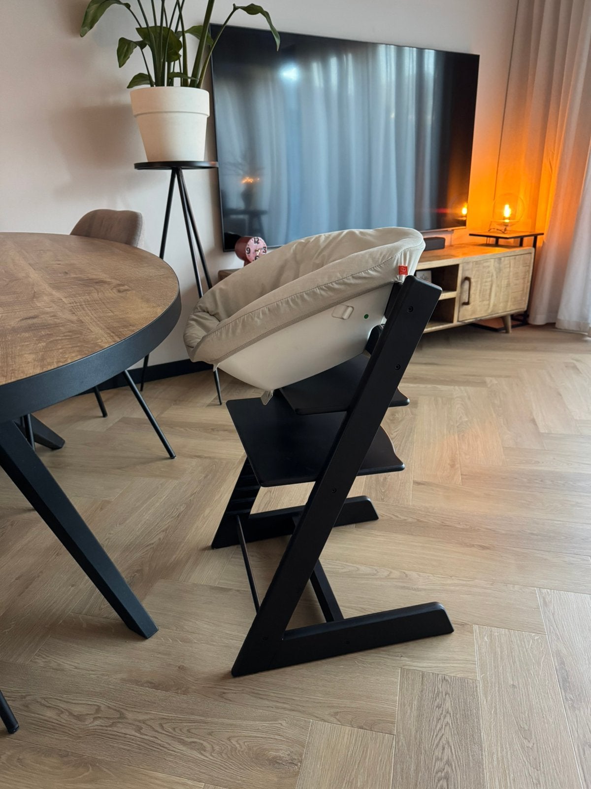 Stokke tripp trapp stoel met newborn set, Ophalen, Zo goed als nieuw, Meegroeistoel