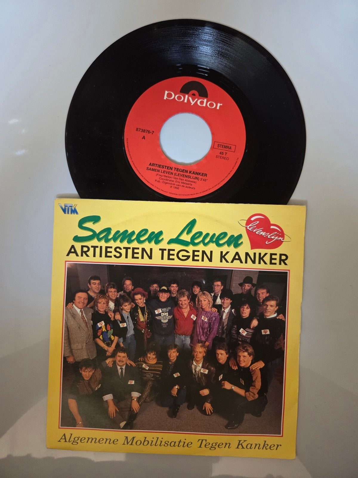 Samen Leven, artiesten tegen kanker - Levenslijn, Ophalen of Verzenden, Gebruikt, 7 inch, Nederlandstalig