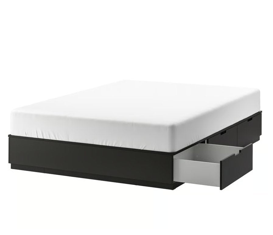 IKEA NORDLI Bedframe met opberglades + Hoofdeinde + LACK, Huis en Inrichting, Gebruikt, Tweepersoons, Ophalen of Verzenden, 200 cm