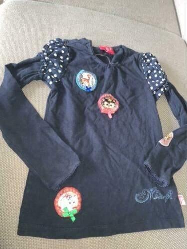 Mimpi mim-pi shirt 128 blauw blauwe longsleeve, Gebruikt, Shirt of Longsleeve, Mim-pi, Verzenden
