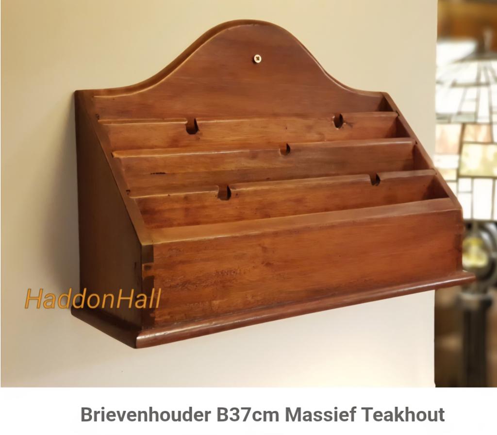 Massief Teakhouten Brievenhouder - Java Indonesië, Ophalen of Verzenden