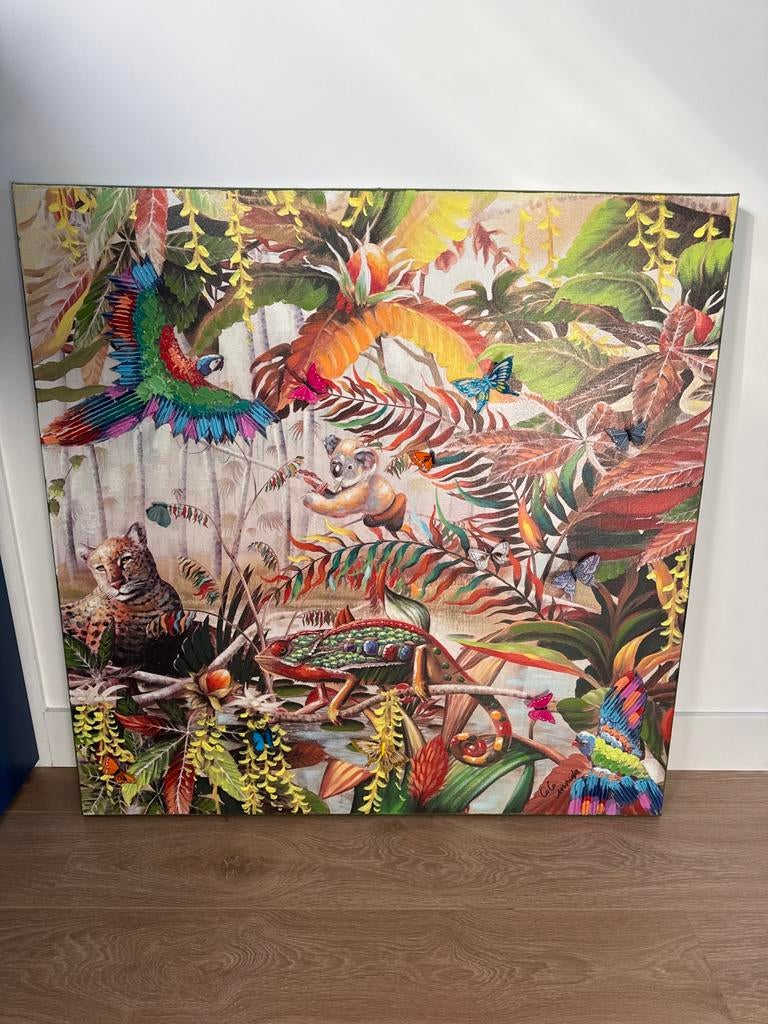 Schilderij Jungle 100x100cm, Ophalen