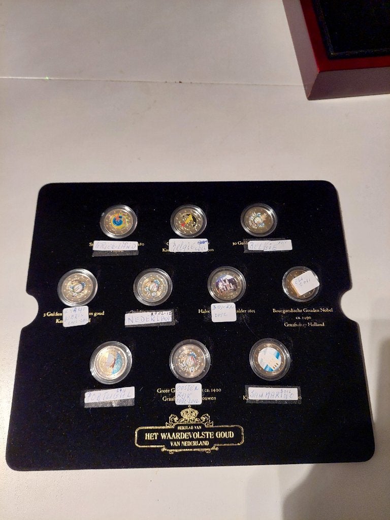 serie gekleurde munten, Ophalen of Verzenden, Vóór koninkrijk, Euro's, Setje