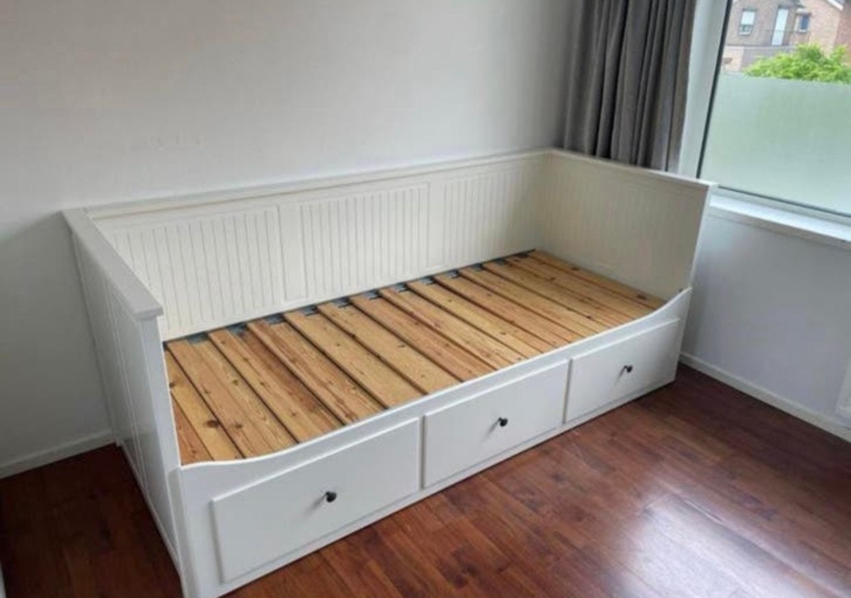Ikea Hemnes Bedbank Wit -  slaapbank, Ophalen, Verstelbaar, Wit, Tweepersoons