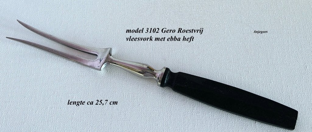 Gero Roestvrij Vleesvork Ebba Heft model 3102, Antiek en Kunst, Ophalen