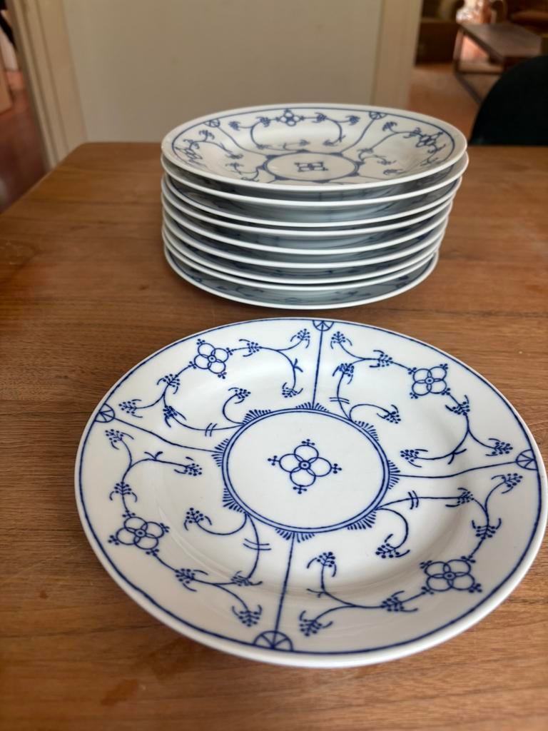 Saks blau kleine bordjes, Antiek en Kunst, Antiek | Servies compleet, Ophalen