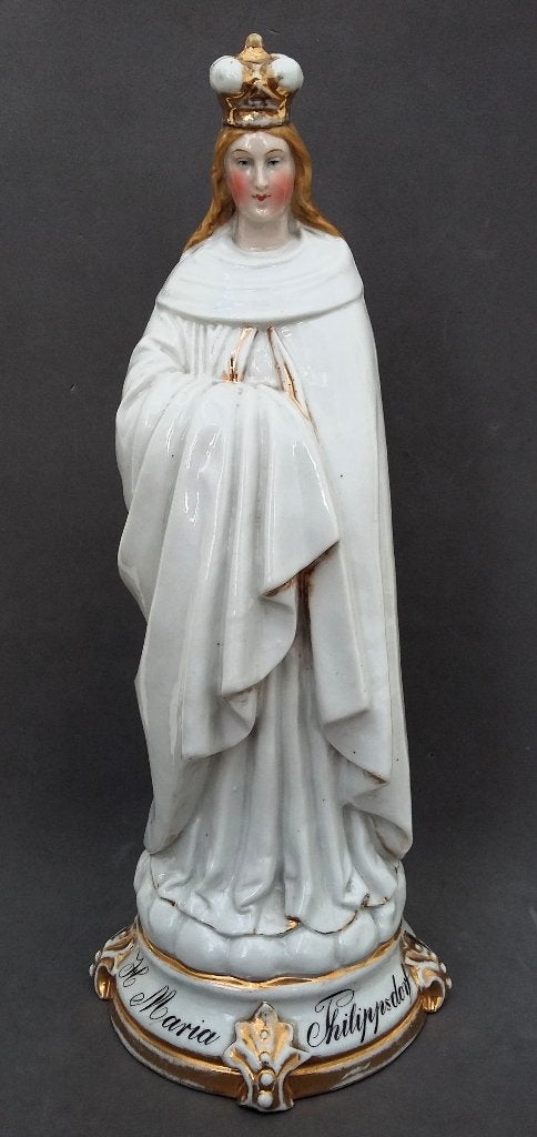 Omstreeks 1875 GROOT Porseleinen Maria Madonna Beeld, Antiek en Kunst, Antiek | Religie, Ophalen of Verzenden