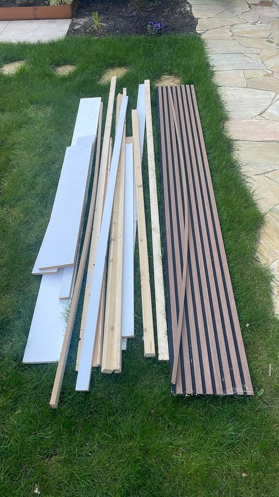 Restpartij hout, Doe-het-zelf en Verbouw, Plinten en Afwerking, Ophalen, Zo goed als nieuw, Plinten