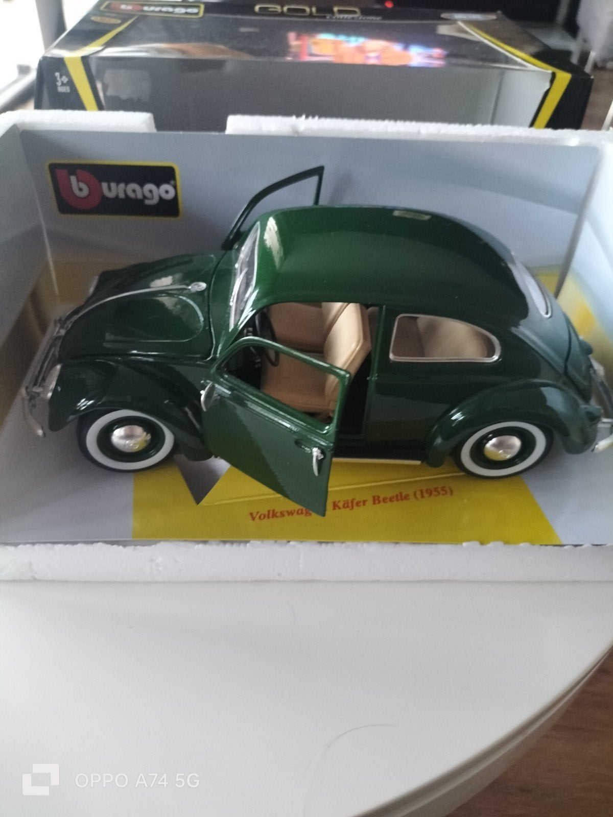 Burago Volkswagen Kever Beetle 1955 - Groen (1:18), Ophalen of Verzenden