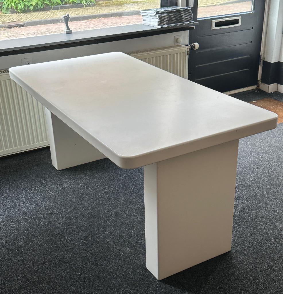Stevige witte tafel 80x160cm, Ophalen, Gebruikt, 50 tot 100 cm, 150 tot 200 cm