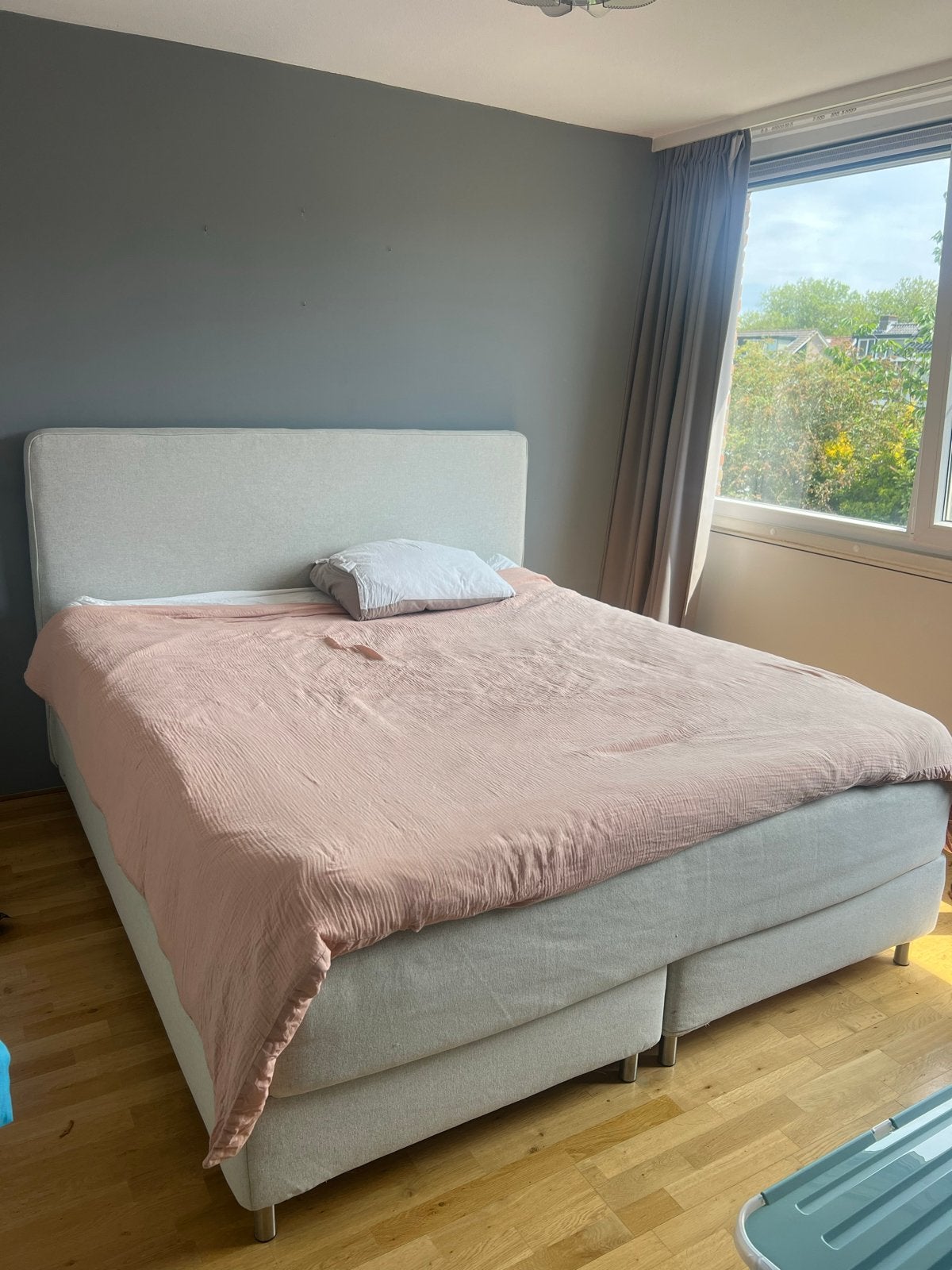 IKEA Boxspring Bed - Comfortabel en Stijlvol, Ophalen, Gebruikt, Tweepersoons, 180 cm