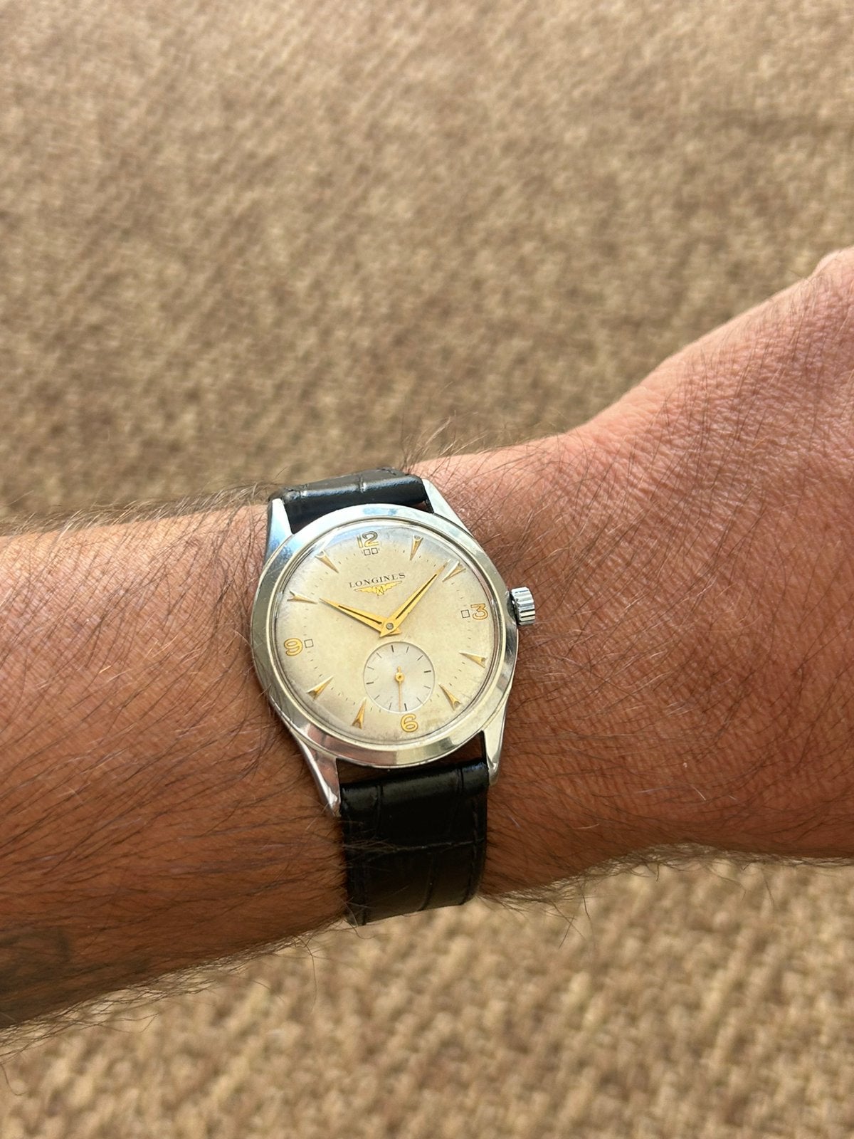Vintage Longines 6263 Cal. 12.68Z – Volledig Geserviced, Sieraden, Tassen en Uiterlijk, Staal, Polshorloge, 1930 tot 1960, Ophalen of Verzenden