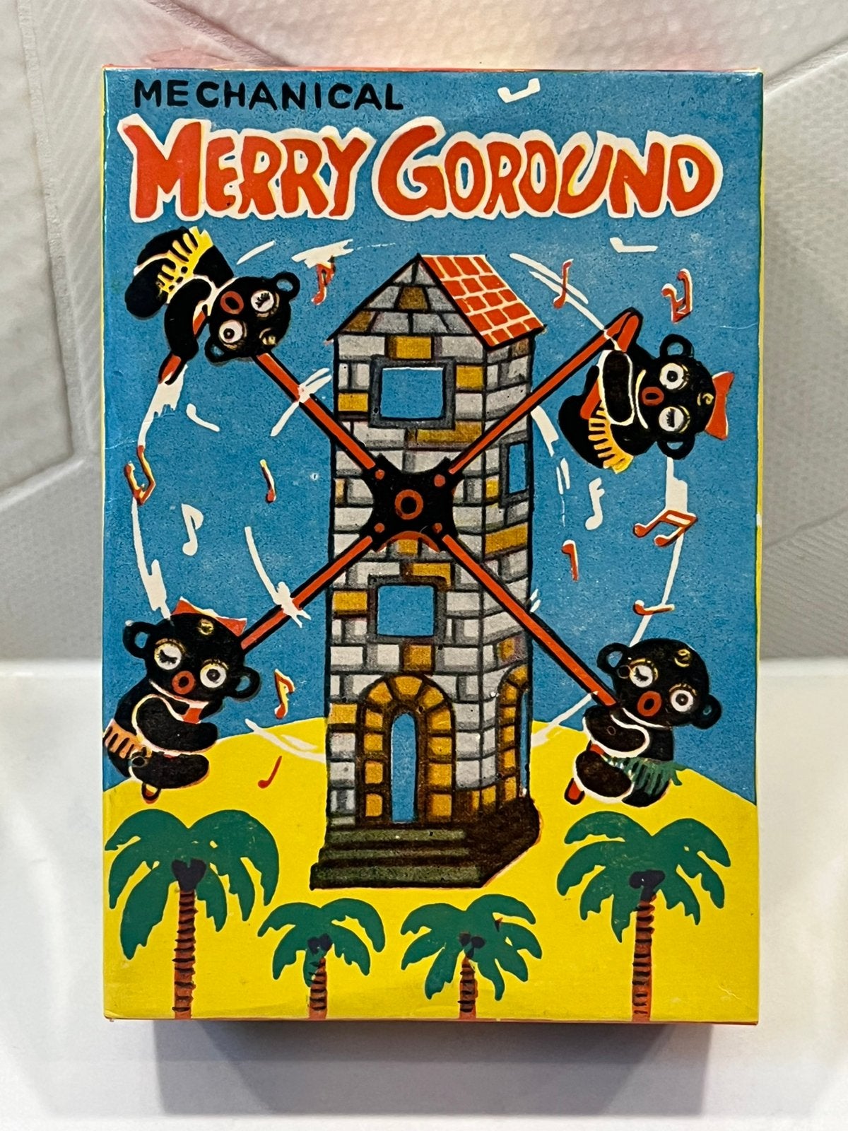 Vintage mechanisch blikken speelgoed Merry Go Round, Verzenden