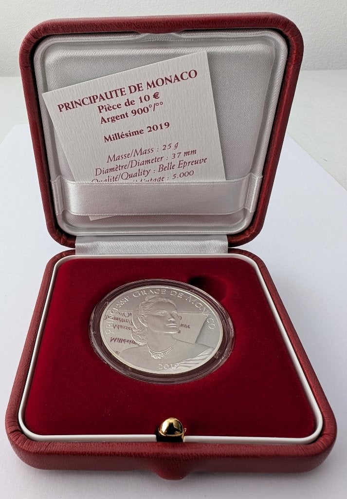 Monaco 10 Euro 2019 Grace Kelly Proof, Postzegels en Munten, Verzenden, Monaco, 10 euro, Losse munt