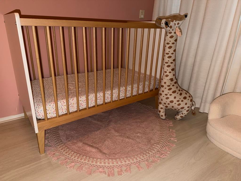 Bopita Indy Babybed Wit / Naturel 60 x 120 cm, Ophalen of Verzenden, Zo goed als nieuw, Ledikant