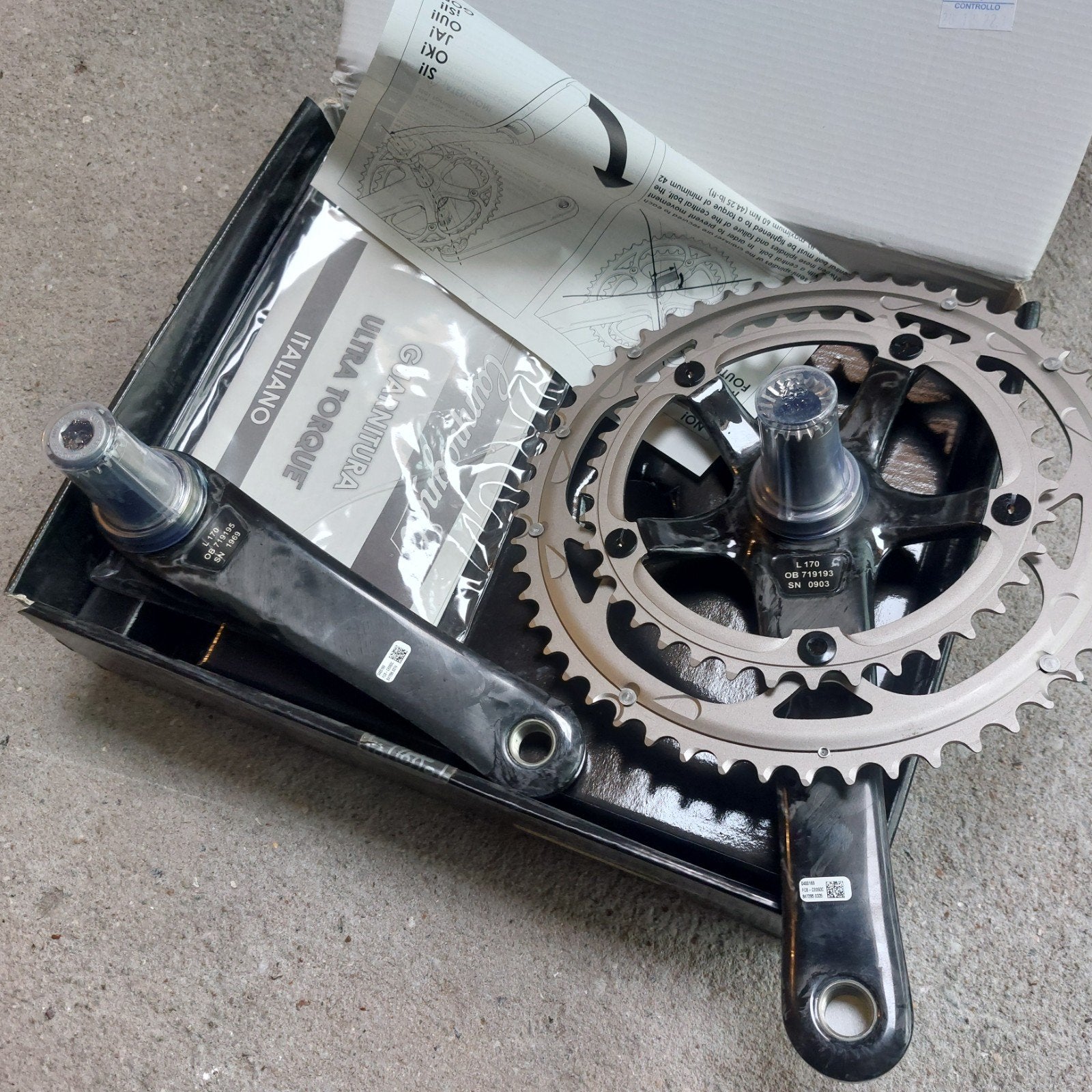 campagnolo  crankset carbon UT  10 speed170 53/39, Ophalen of Verzenden, Carbon