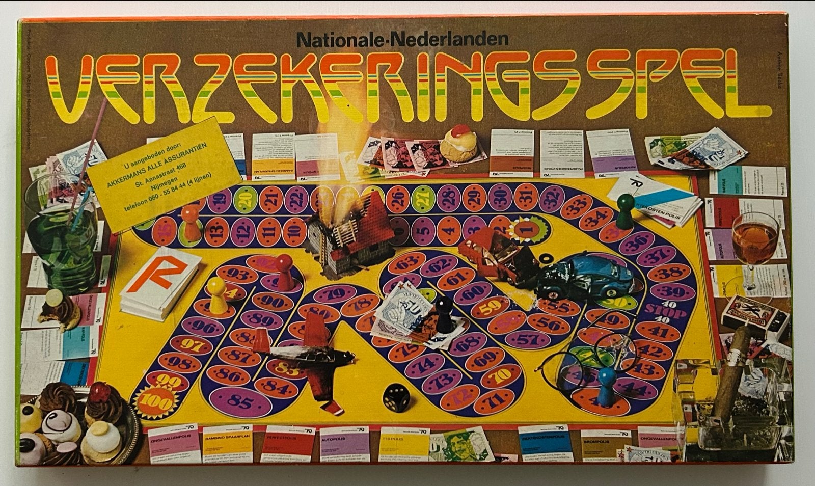 Vintage Nationale Nederlanden Verzekeringsspel - Bordspel, Hobby en Vrije tijd, Gezelschapsspellen | Bordspellen, Drie of vier spelers