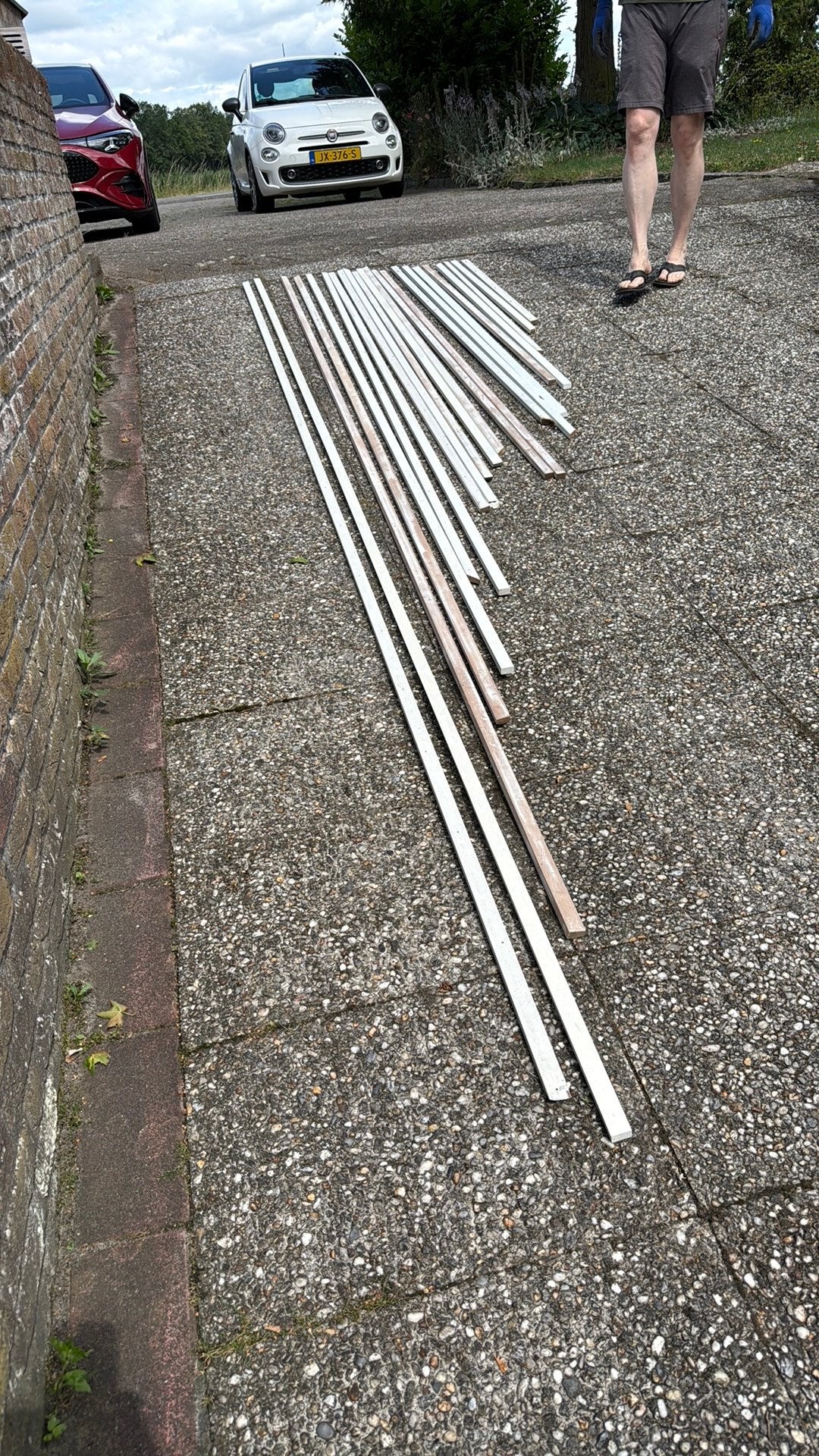 Hardhouten glaslatten 28 x 17 mm, Ophalen, Gebruikt