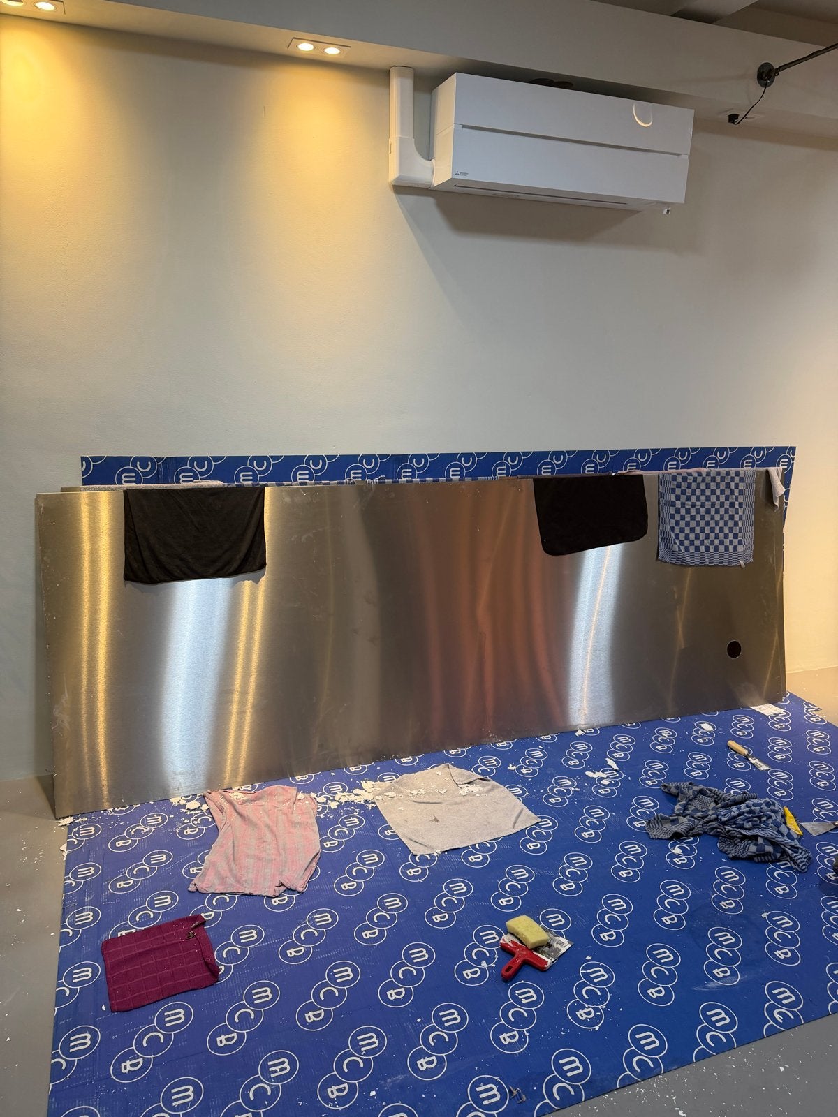 RVS plaat 104 cm x 289 cm, Doe-het-zelf en Verbouw, Metalen, Ophalen, Gebruikt, Overige metalen
